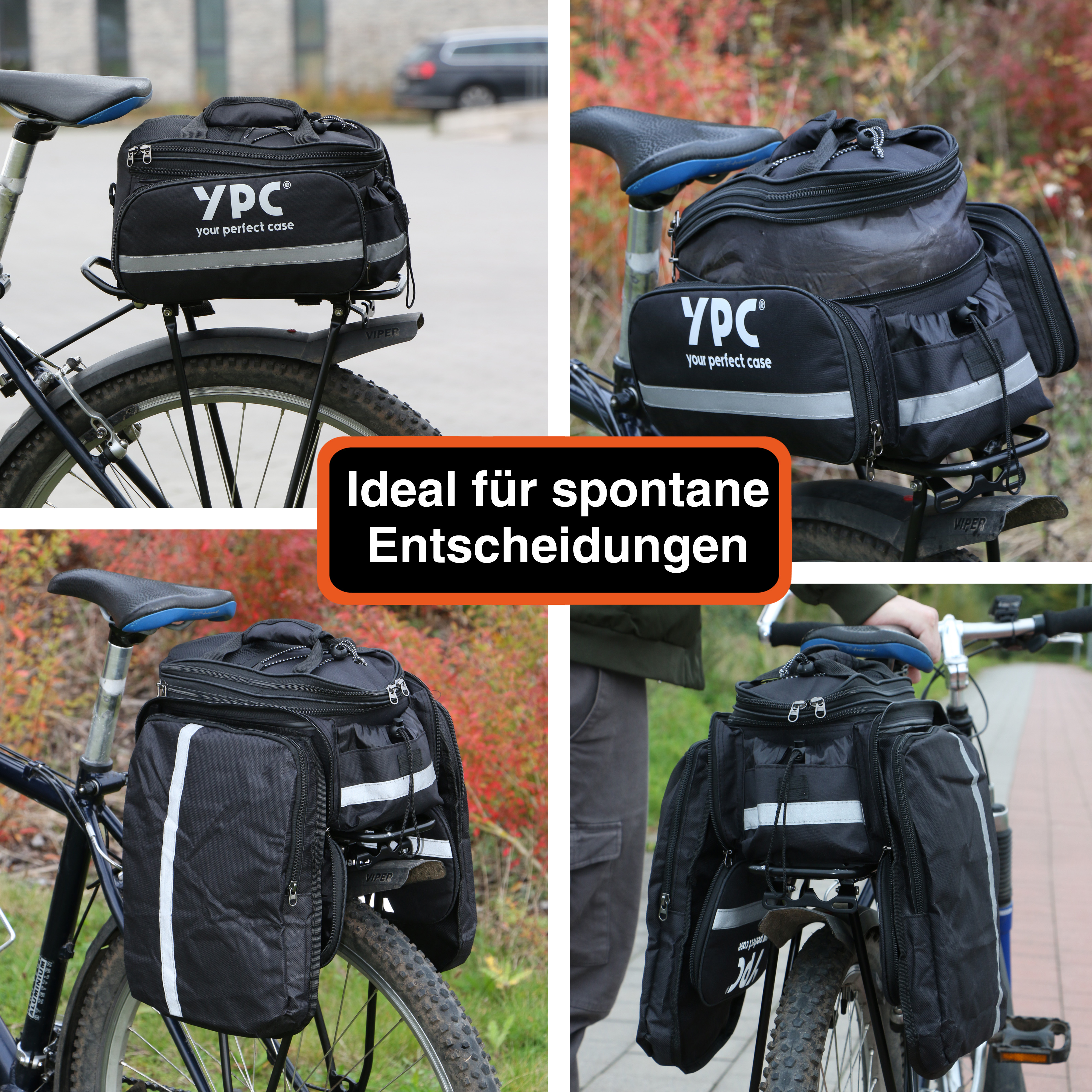 "Converter" Fahrradtasche für Gepäckträger L, 18L, wasserabweisend, 34x26x18cm, Schwarz