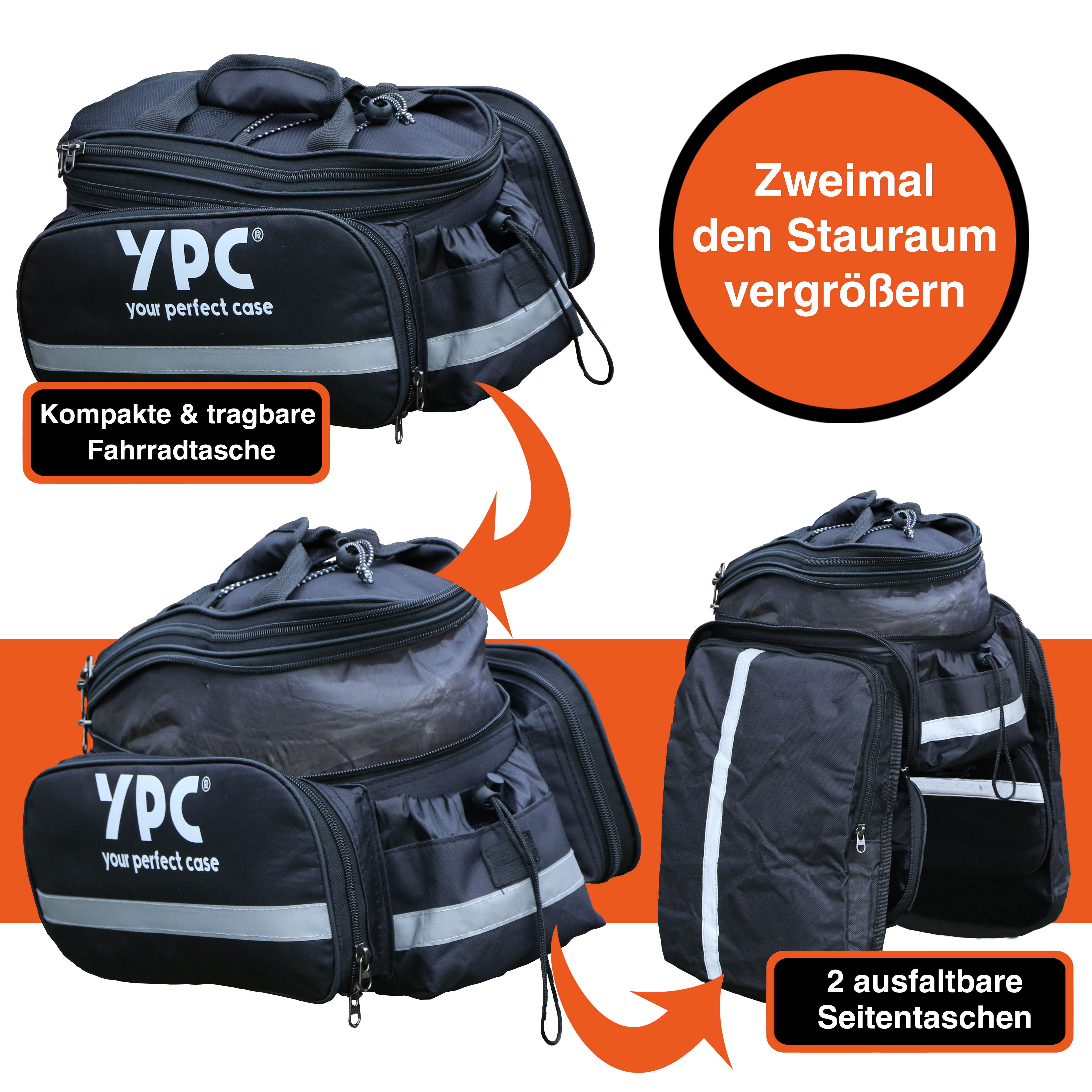 "Converter" Fahrradtasche für Gepäckträger L, 18L, wasserabweisend, 34x26x18cm, Schwarz